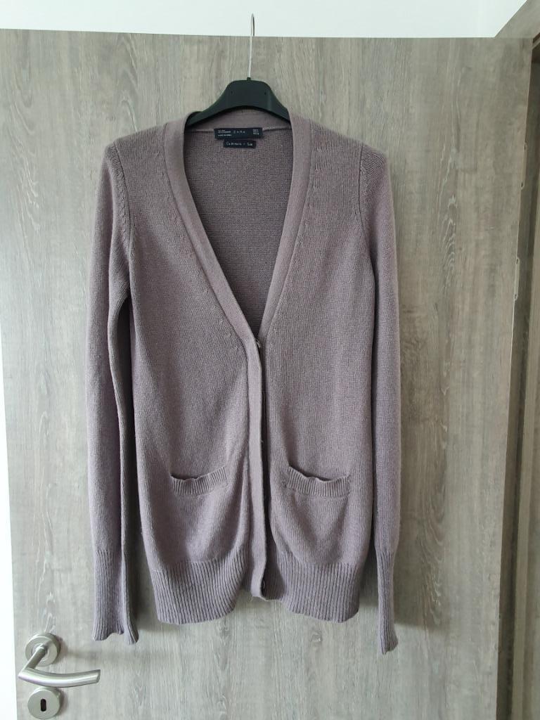 Nouveau Cardigan cachemire/soie Zara M, Neuf, Taille 38/40 (M), Gris, Enlèvement ou Envoi