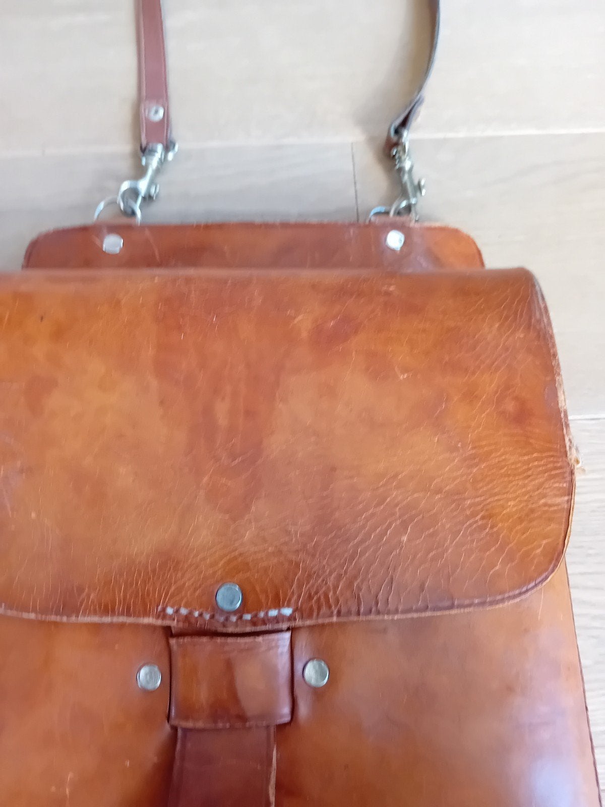 vintage lederen handtas, Ophalen of Verzenden