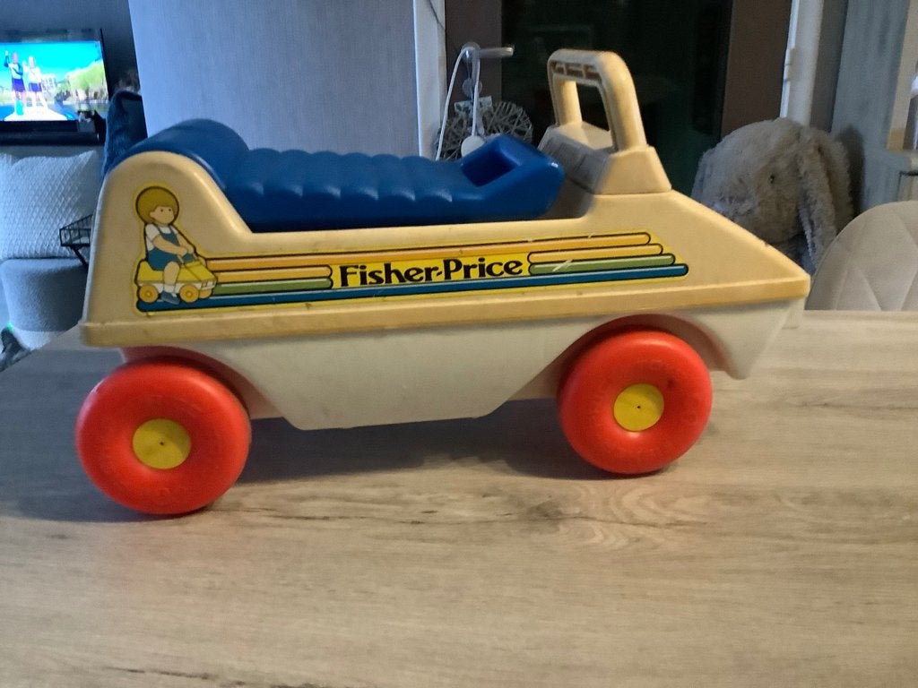 Fisher-Price vintage loopauto (1989) (30x47 cm), Kinderen en Baby's, Speelgoed | Fisher-Price, Ophalen of Verzenden, Gebruikt