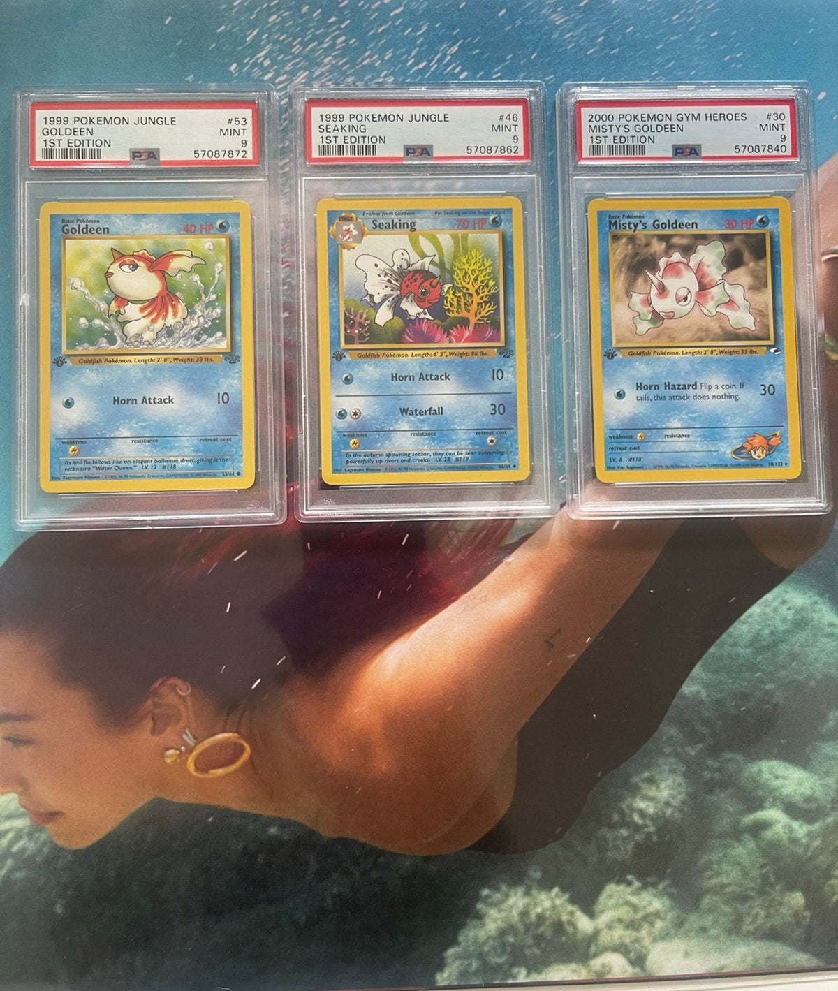Goldeen - Seaking - Misty's Golden, 1e édition Pokemon PSA, Hobby & Loisirs créatifs, Enlèvement ou Envoi, Comme neuf