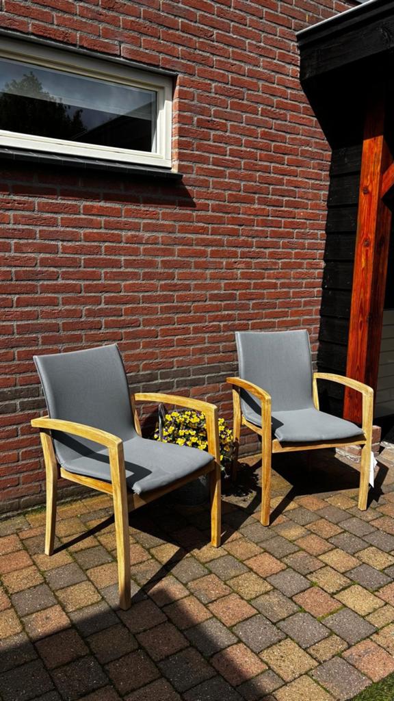 Teakhout tuinstoelen | NIEUW | SUNS |VERONA, Tuin en Terras, Tuinstoelen, Nieuw, Teakhout, Stapelbaar, Ophalen