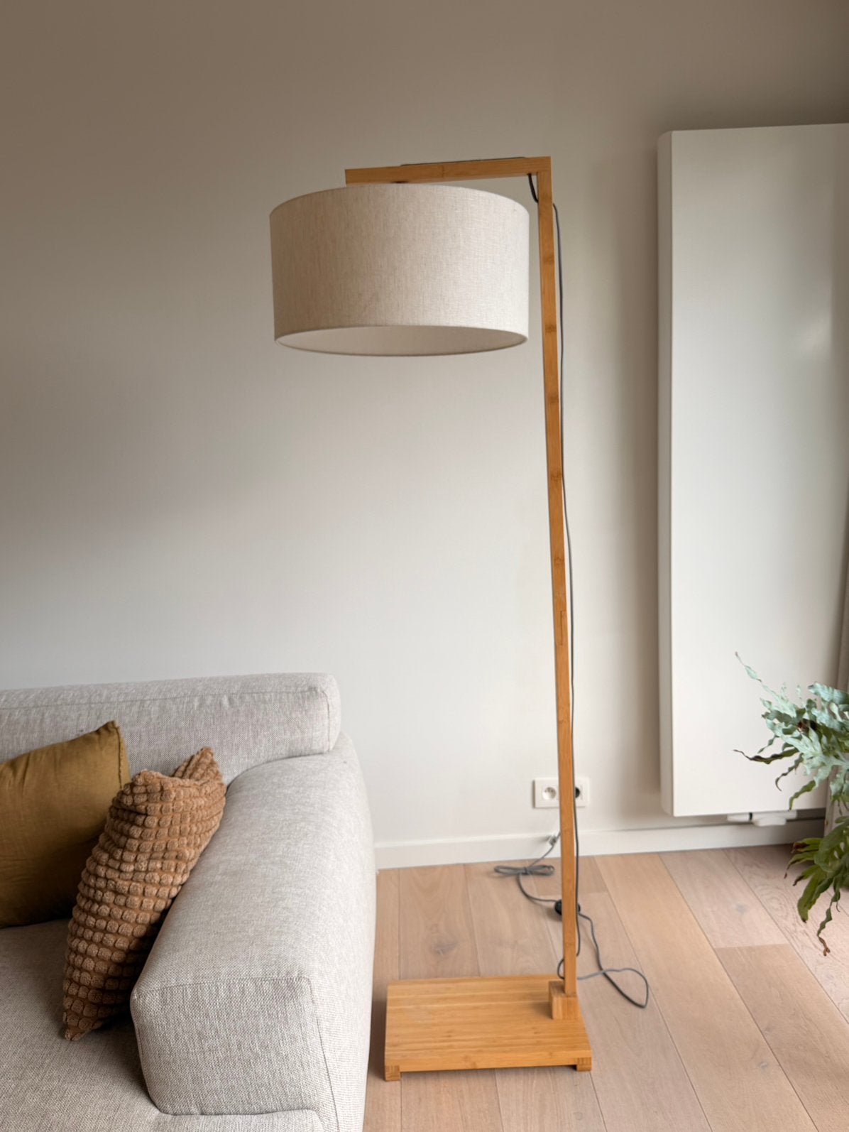 Staande lamp bamboe, Ophalen, Zo goed als nieuw