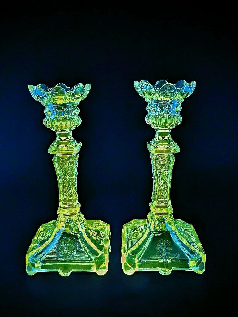 Antieke Duitse kandelaars (1900-1930) „Fenne Glashütte”, Antiek en Kunst, Verzenden