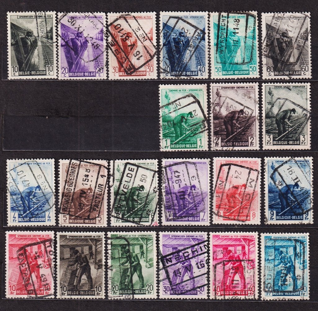 België Spoorwegzegels 1945 tussen TR264 en TR287 gestempeld, Postzegels en Munten, Verzenden, Gestempeld, Gestempeld