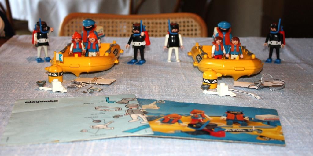 Playmobil 2 x 3479 Sportduikers (vintage 1984) + 3348 Duiker, Enlèvement ou Envoi, Utilisé, Ensemble complet