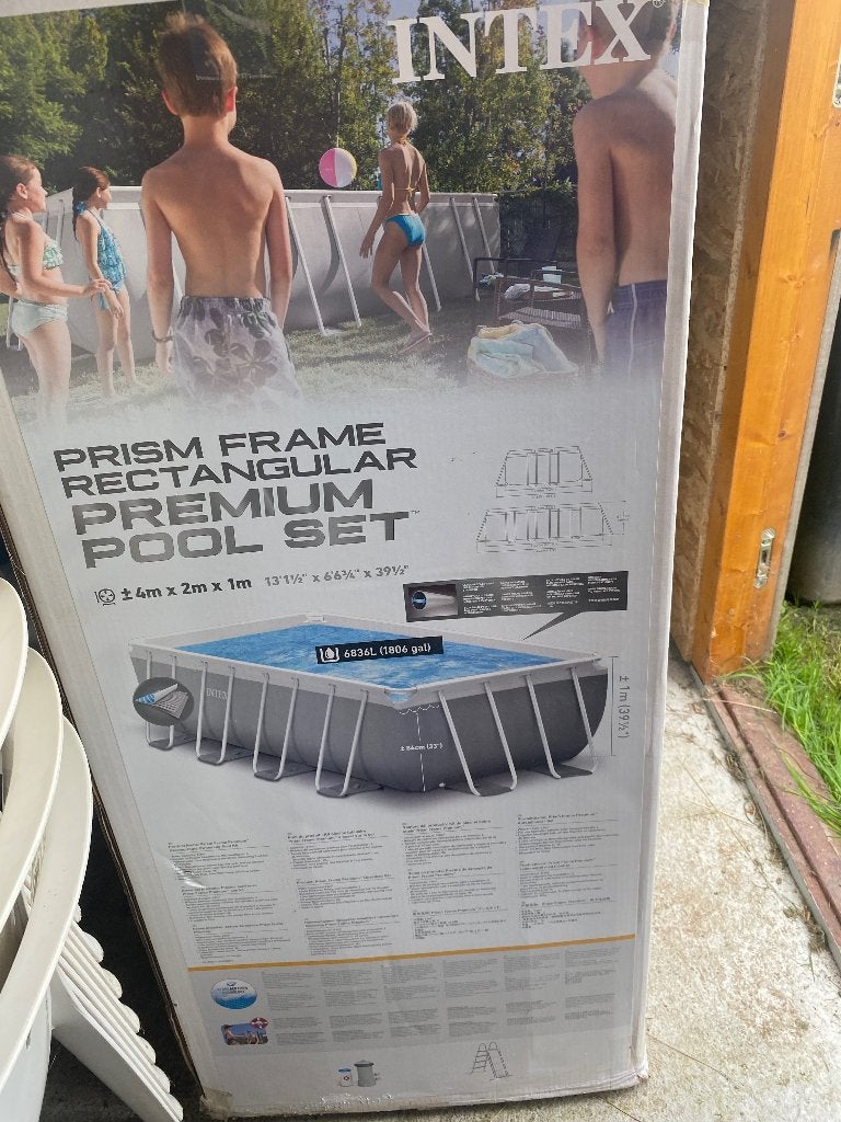 Intex zwembad (4 op 2 m) met ladder en toebehoren, Tuin en Terras, Ophalen, Gebruikt, Overige typen