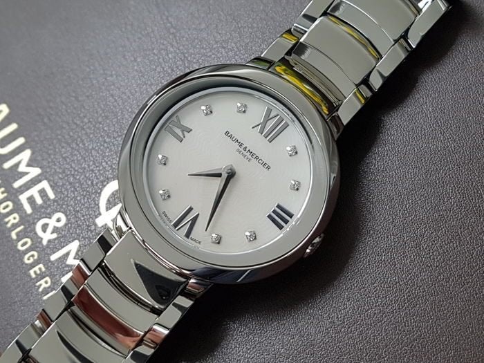 NIEUW BAUME et MERCIER DAMES HORLOGE PROMESSE DIAMOND -40%, Neuf, Enlèvement ou Envoi, Acier, Avec pierre précieuse