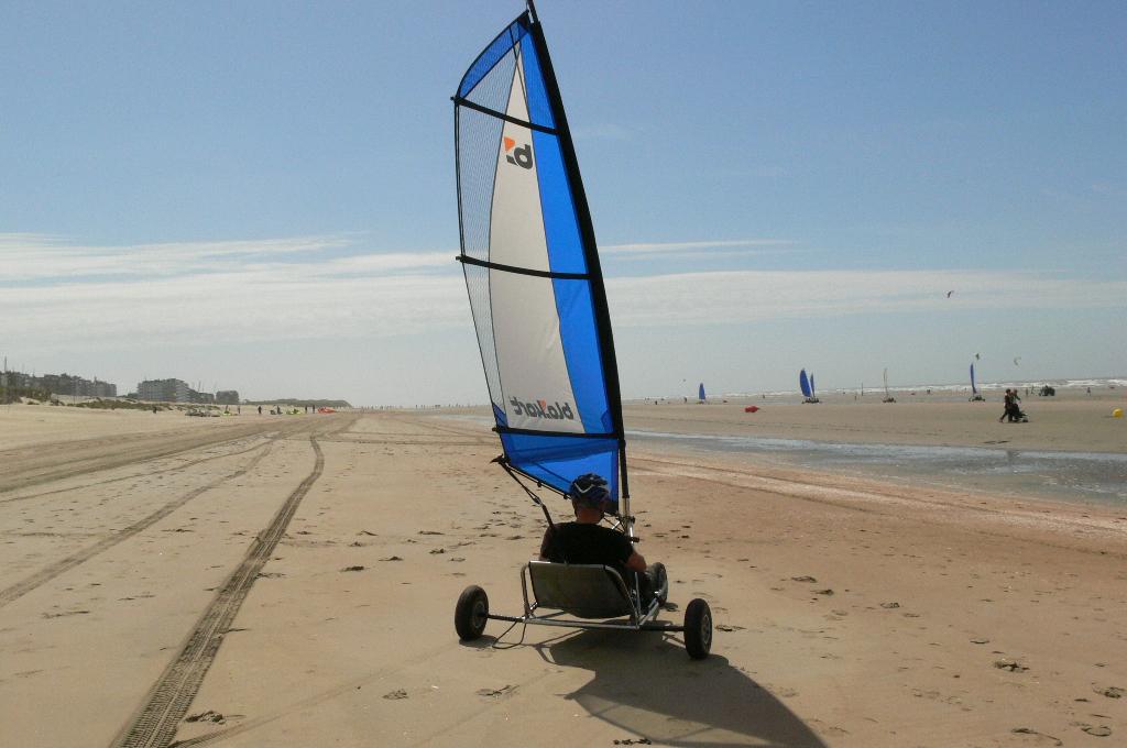 Strandzeilwagen Blokart met twee zeilen, Ophalen, Gebruikt
