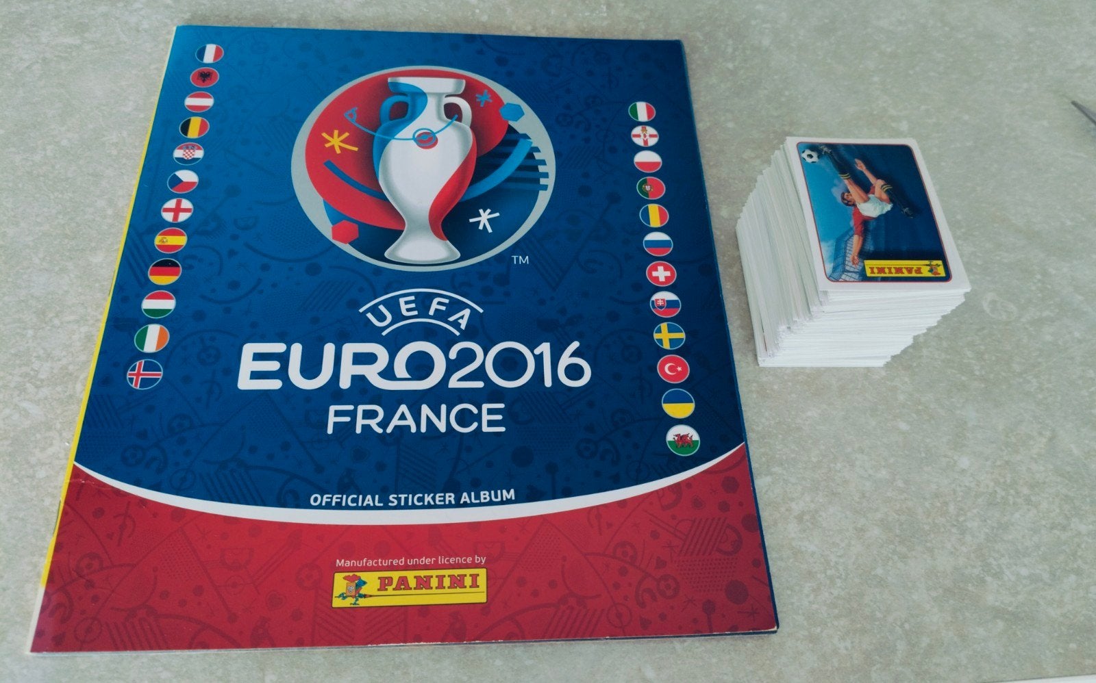 Panini Euro 2016 leeg album+ 346 verschillende stickers, Ophalen of Verzenden
