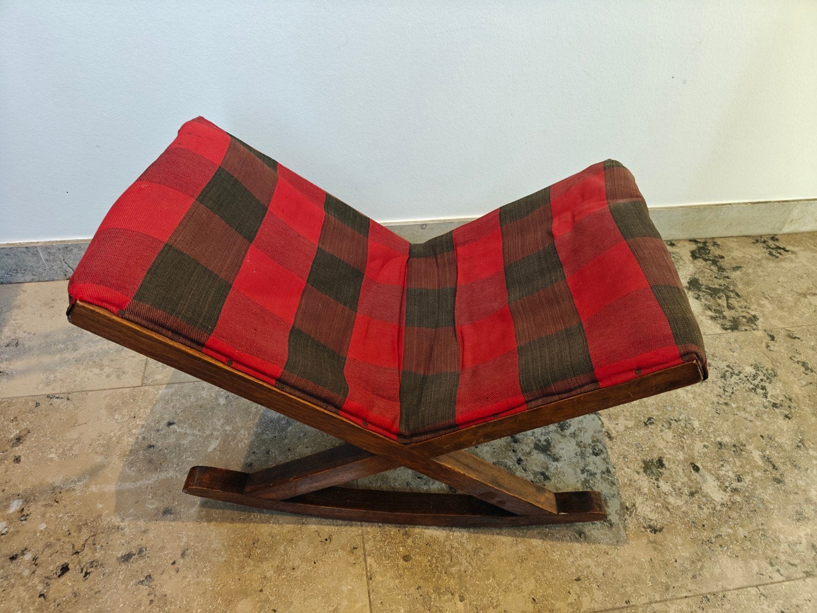 pouf vintage des années 60-70, Vintage, Enlèvement, Utilisé, Bois