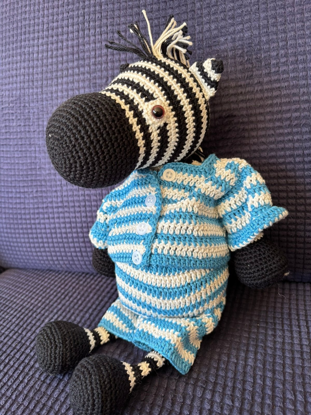 Zelfgehaakte knuffel Zebra, Enfants & Bébés, Jouets | Peluches, Enlèvement ou Envoi, Neuf, Fait main
