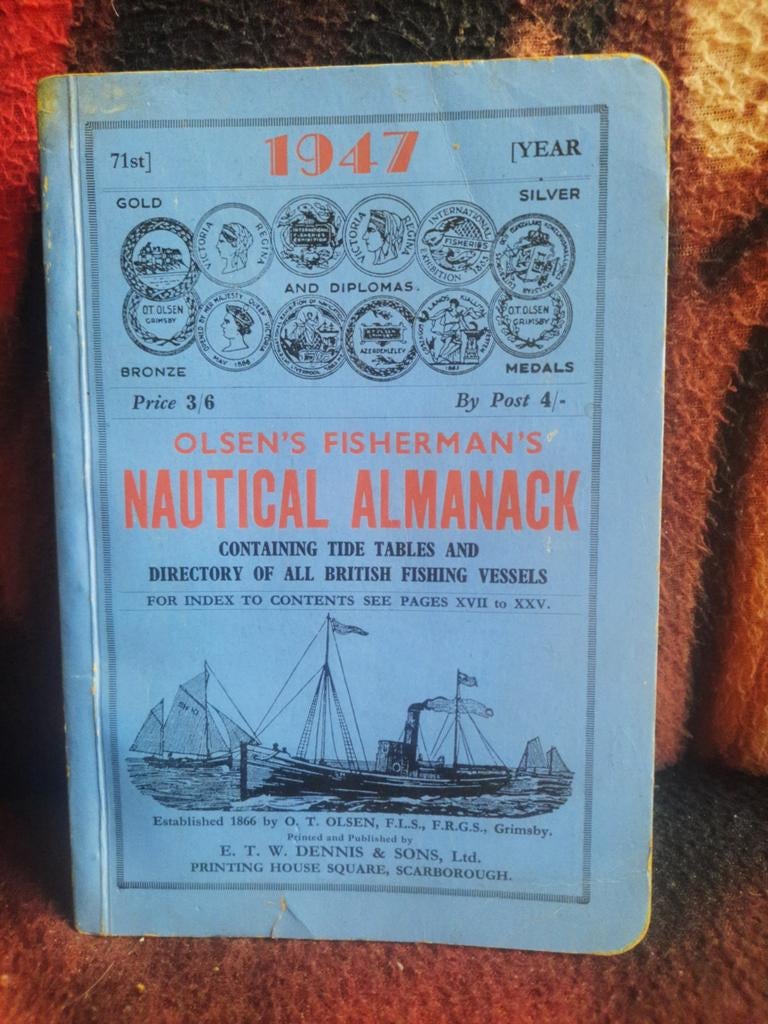 Olsen´s Fisherman Nautical Almanack 1947, Enlèvement ou Envoi, Utilisé, Livre ou Revue