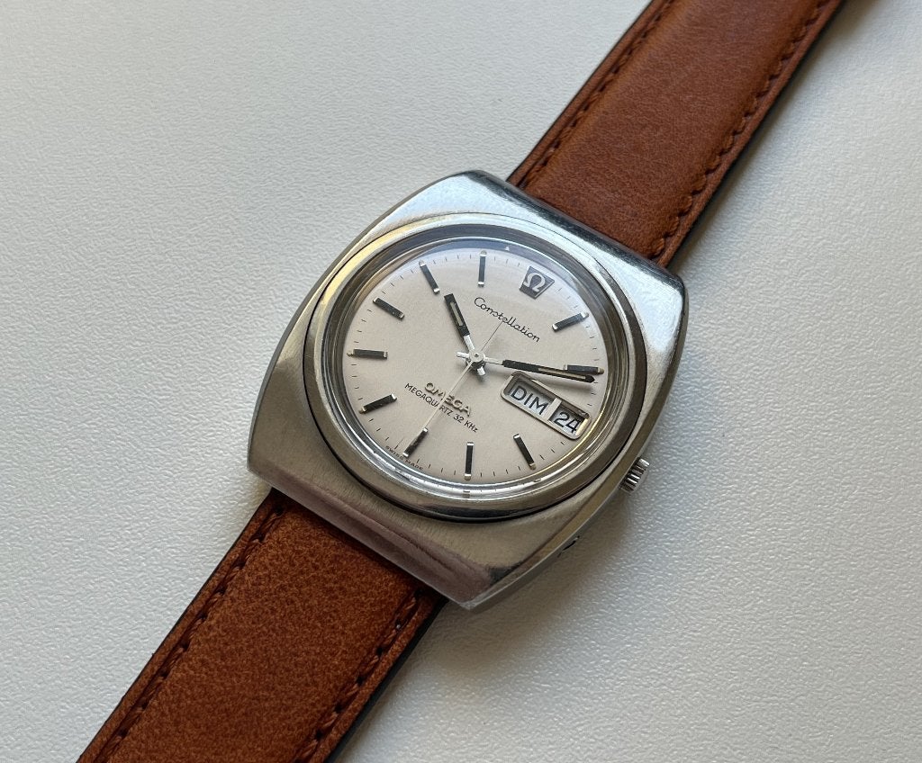 Omega Constellation Megaquartz 32 KHz - ref. 196.0030, Handtassen en Accessoires, Horloges | Antiek, Staal, Met bandje, Polshorloge