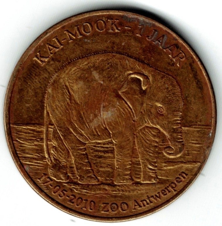 Collectors coin België Kai-Mook Olifant Zoo Antwerpen 2010, Verzenden, Overige materialen