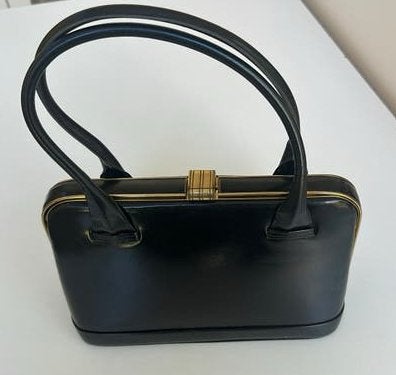 Vintage handtas zwart, Handtassen en Accessoires, Tassen | Damestassen, Ophalen of Verzenden, Zo goed als nieuw, Zwart, Handtas