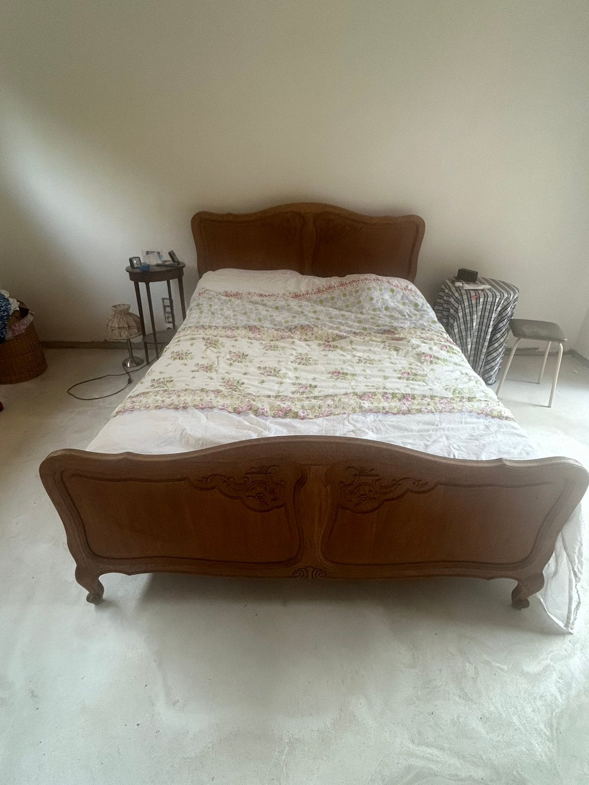 Antiek eiken bed 1,40m met  lattenbodem, Huis en Inrichting, Slaapkamer | Complete slaapkamers, Ophalen, Zo goed als nieuw