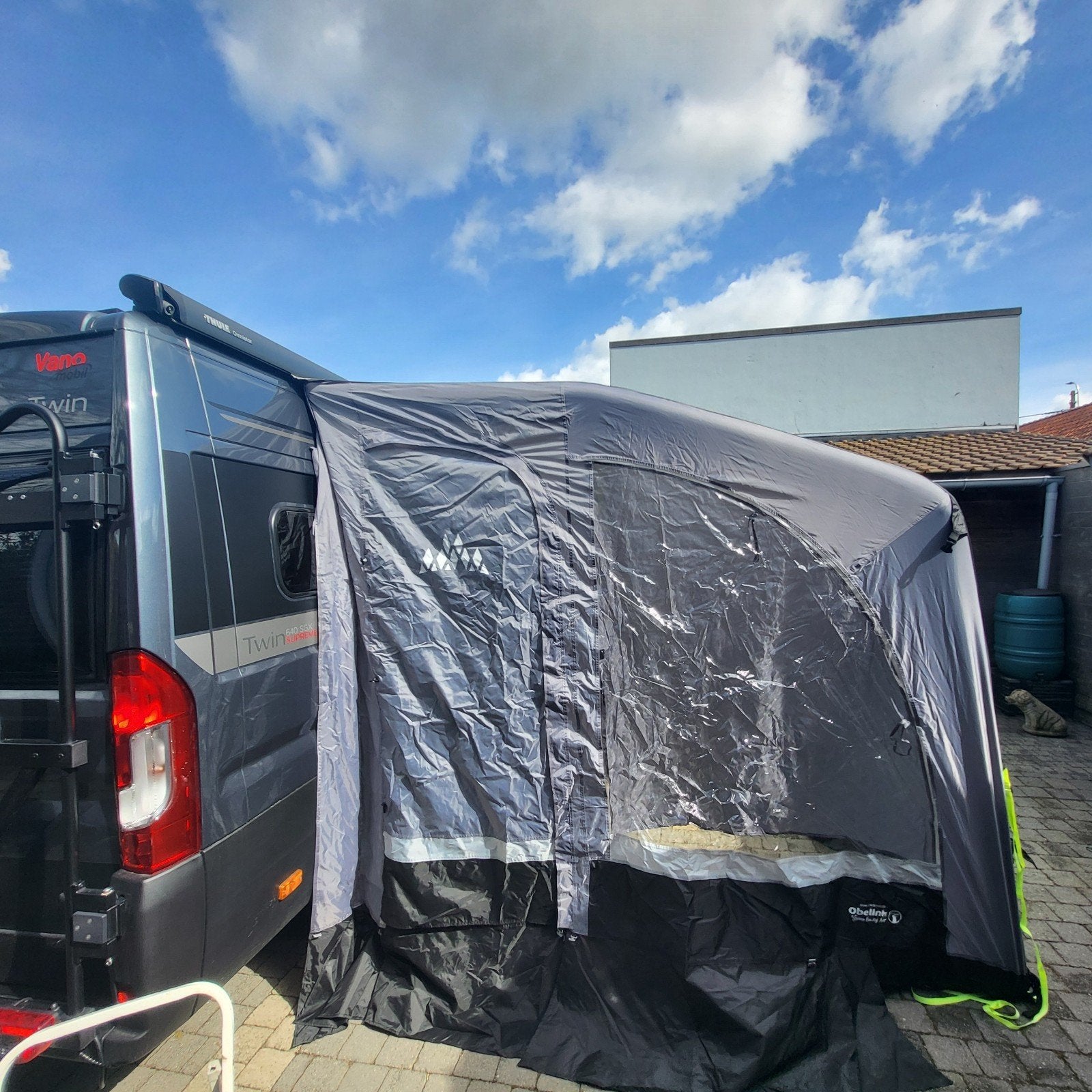 Opblaasbare voortent voor camper, Ophalen