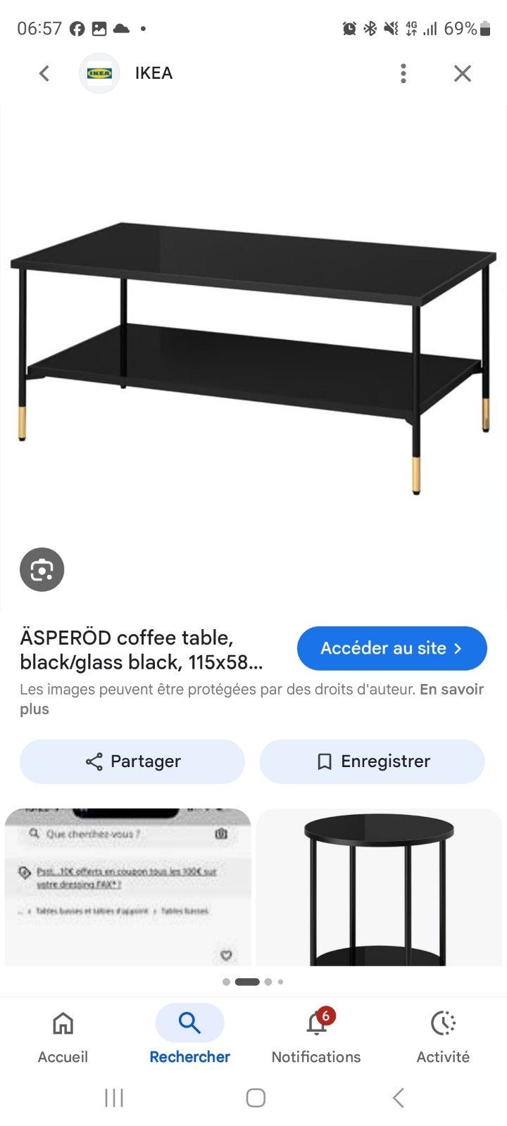 Table basse verre noir, Maison & Meubles, Verre