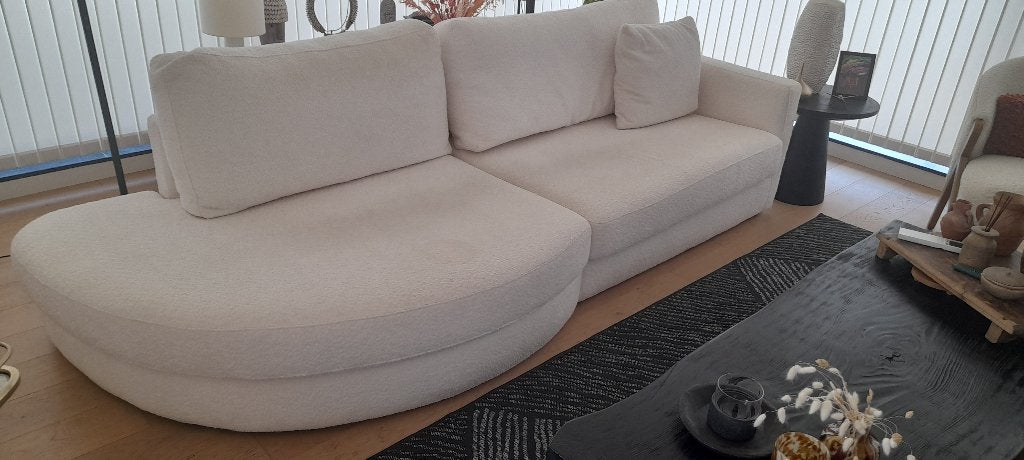 bank 3 zit wit stof, Ophalen, 250 tot 300 cm, Gebruikt, Driepersoons