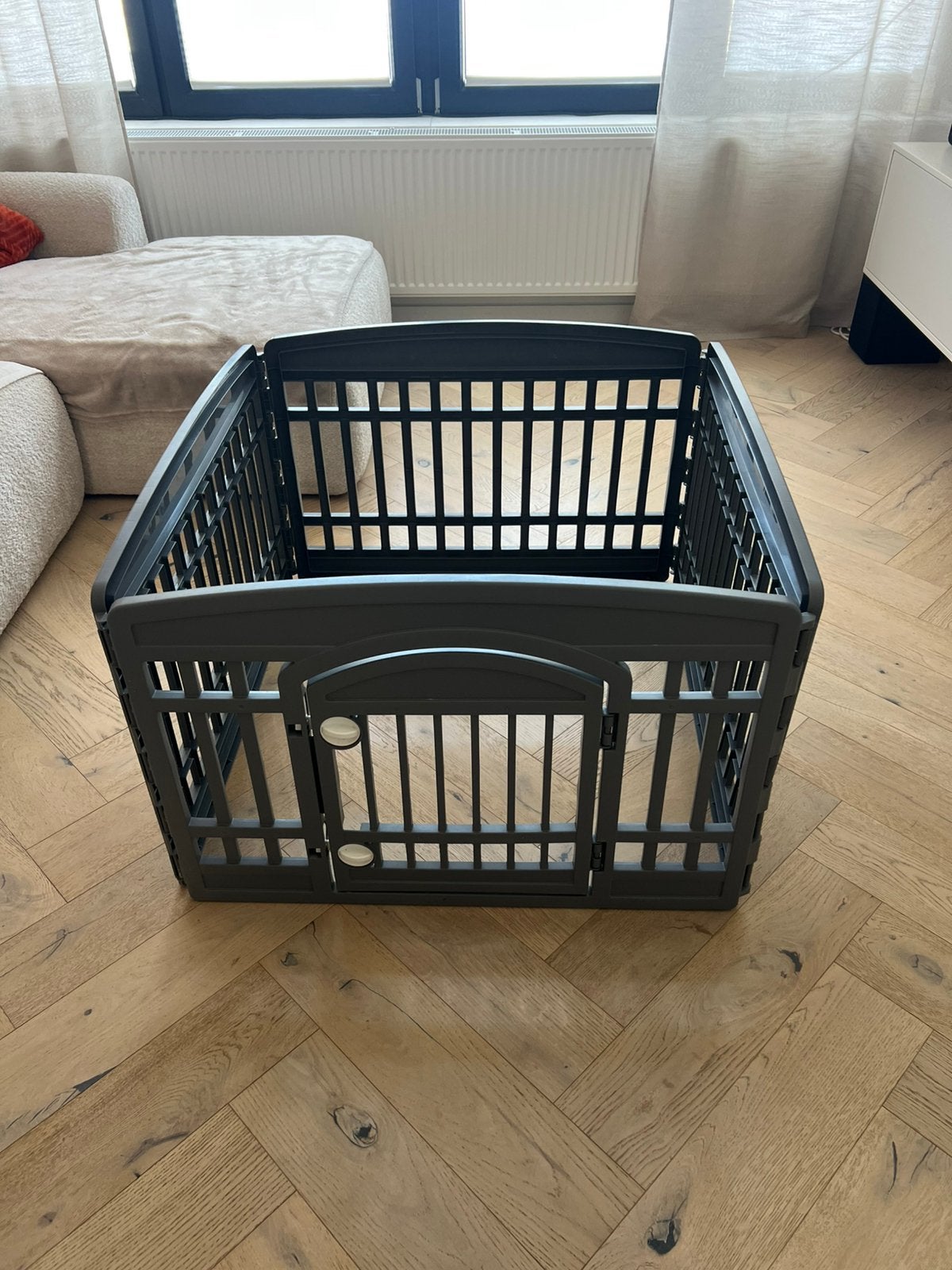 Plastic playpen/bench voor puppy, Enlèvement, Utilisé