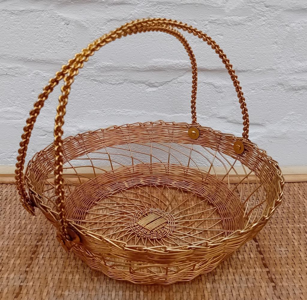 Panier métal doré Made in Japan, Enlèvement ou Envoi, Panier