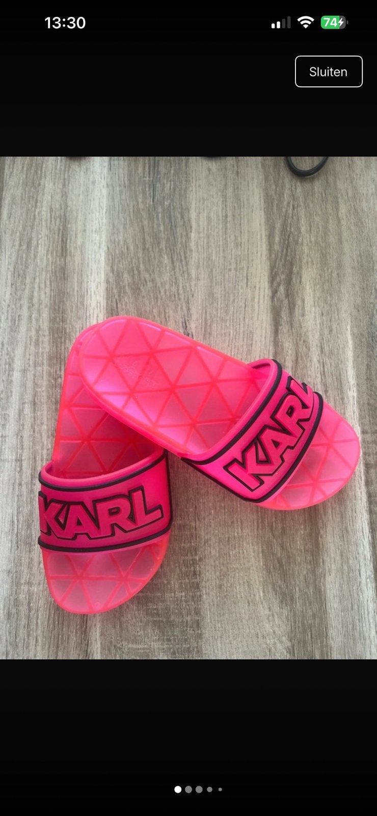 Karl lagerfeld slipper, Kleding | Dames, Slippers, Ophalen of Verzenden, Zo goed als nieuw, Roze