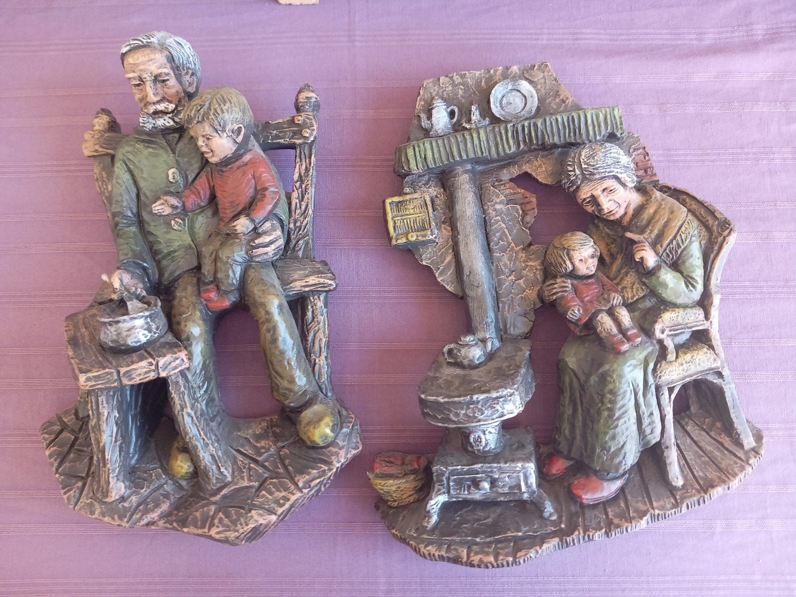 Zwaar Muurdecoratie koppel van.30 cm hoog en 25 cm onderaan, Antiek en Kunst, Ophalen