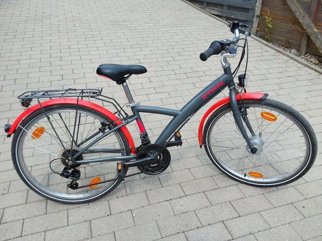 Vélo B twin poply 540 en 24 pouces pour fille, Ophalen, 24 inch, Velgrem, Versnellingen