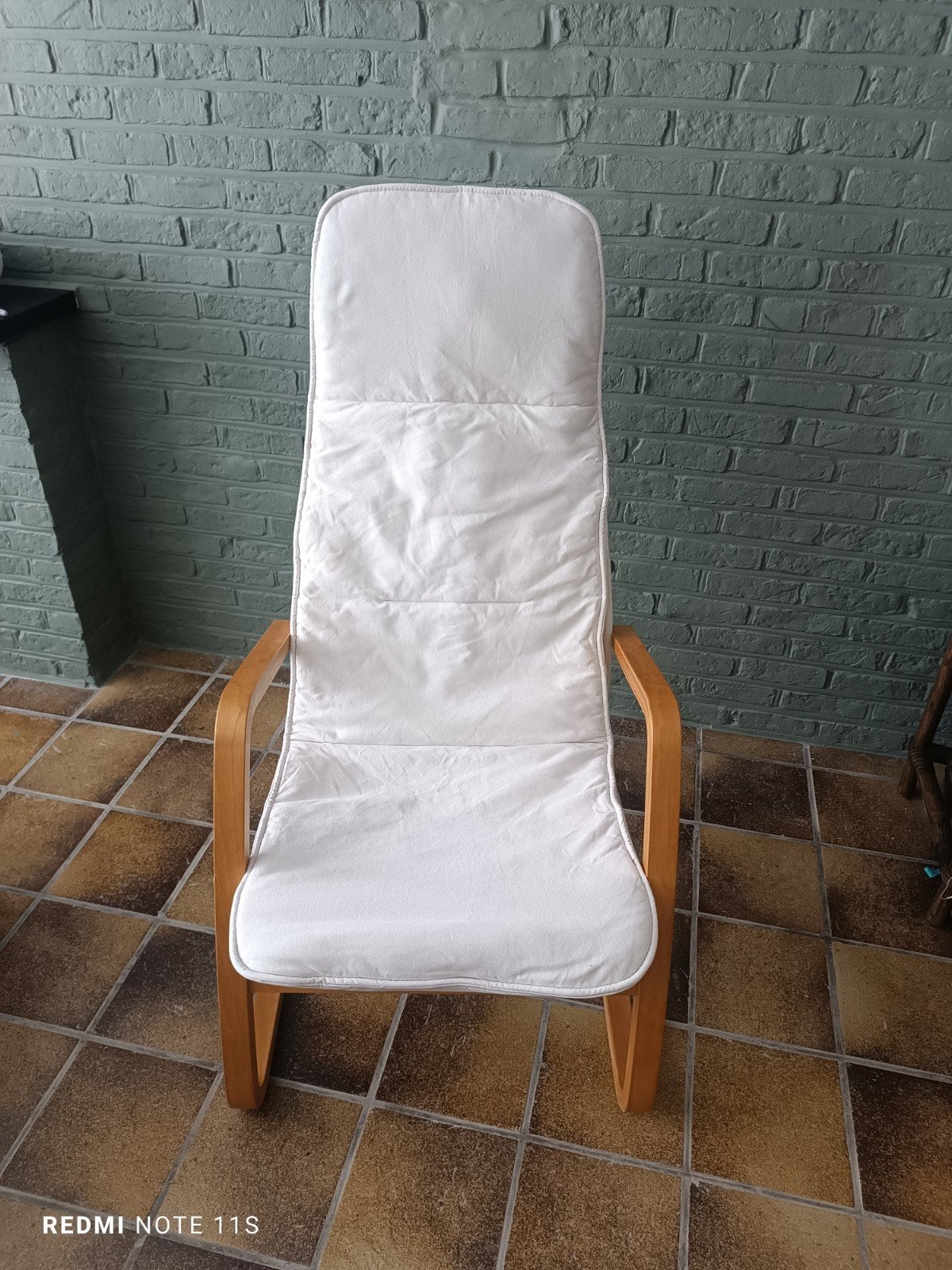 Fauteuil IKEA POÄNG - Blanc / Très bon état, Enlèvement, Utilisé, Bois