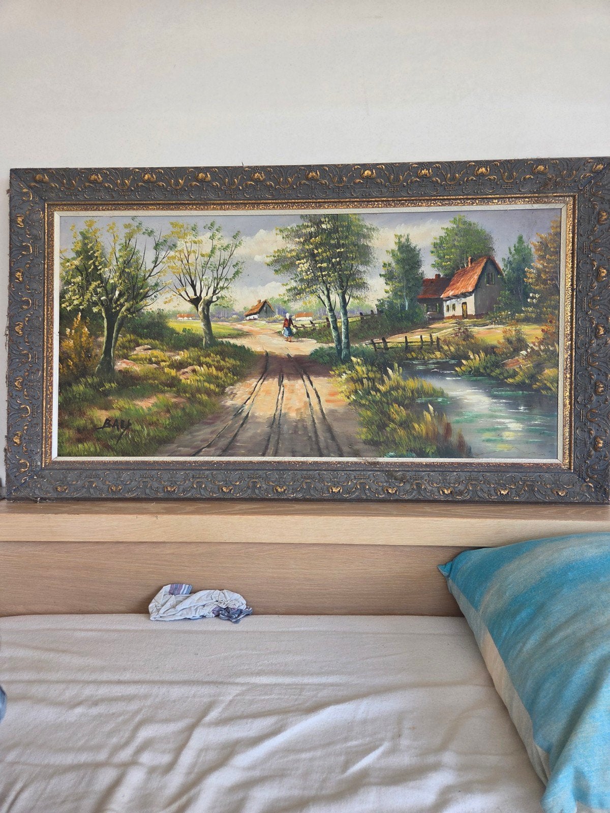 Olieverfschilderij groot twents boslandschap, Enlèvement