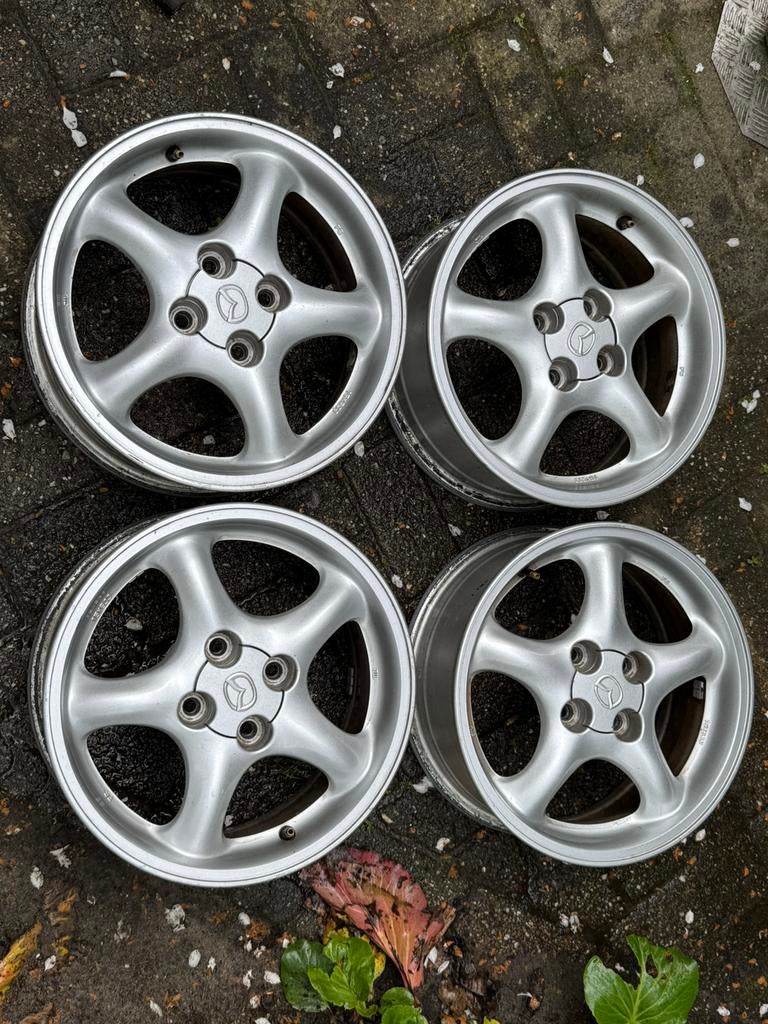 Mazda MX-5 NB Velgen | ZEER NETTE STAAT, Auto-onderdelen, Banden en Velgen, Gebruikt, 15 inch, Velg(en), Ophalen of Verzenden