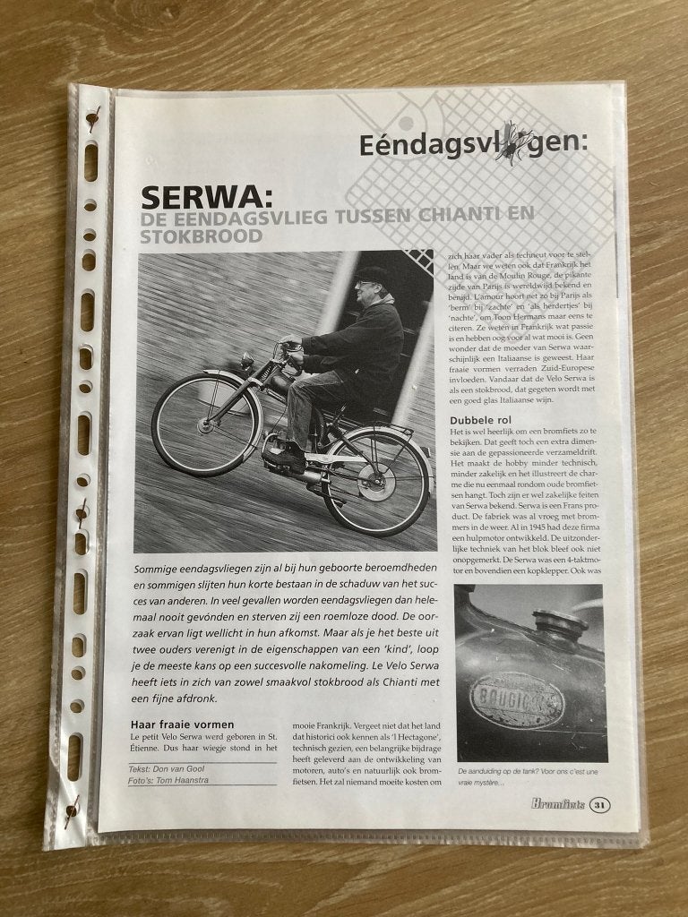 Map met diverse documentatie SERWA brommers / bromfietsen, Fietsen en Brommers, Handleidingen en Instructieboekjes, Verzenden