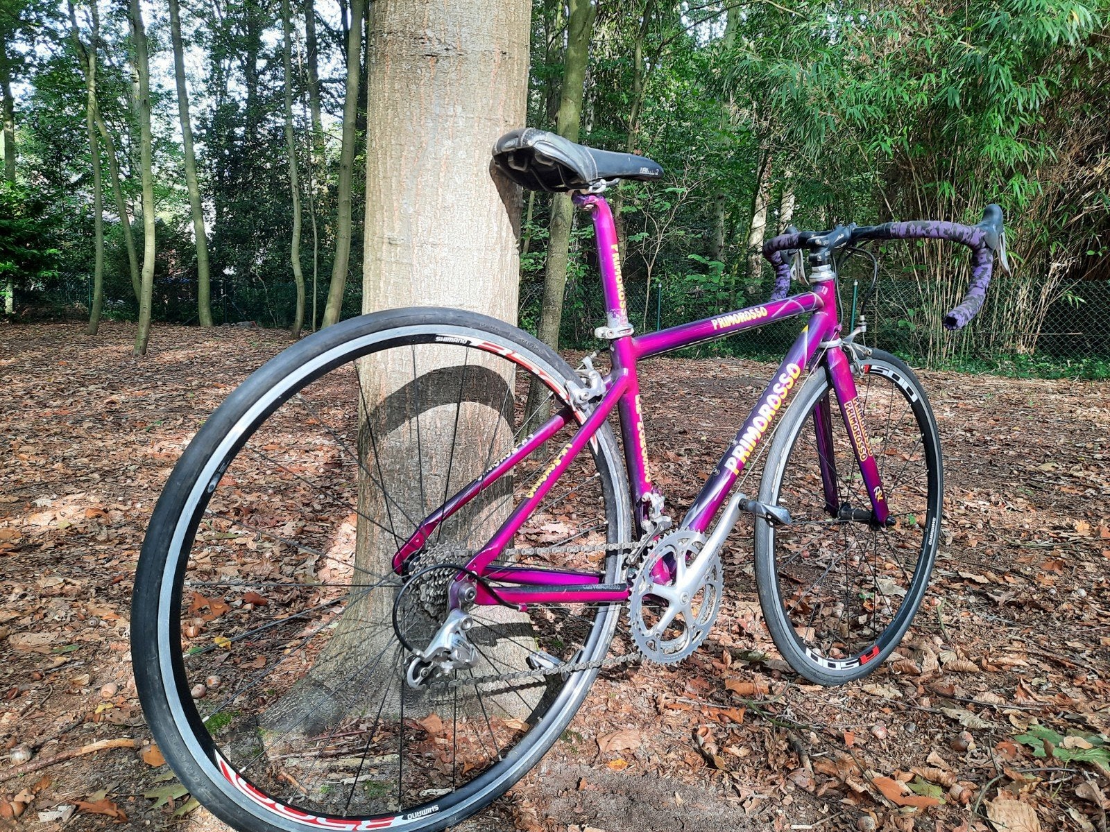 Primorosso racefiets-Paars/Roze, Frein sur jante, Moins de 47 cm, Enlèvement, 28 pouces