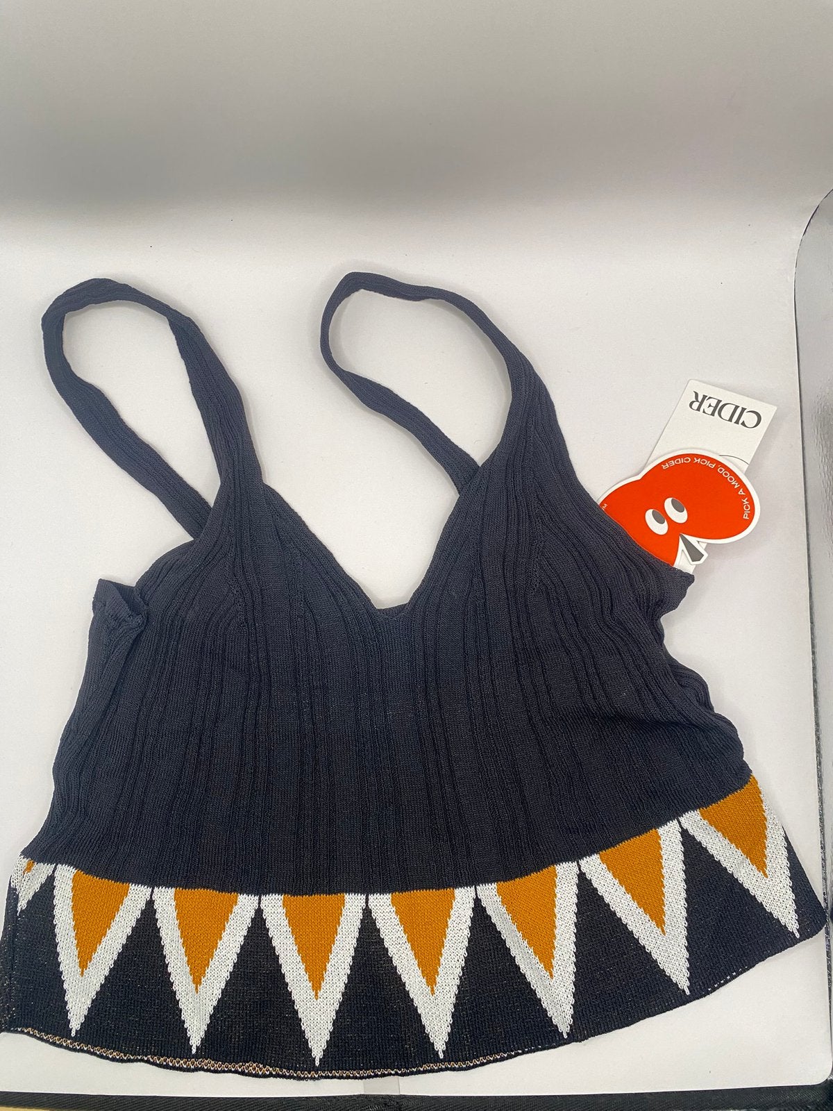 Cider Zwarte Ribgebreide Crop Top met Geometrisch Patroon, Vêtements | Femmes, Vêtements de Bain & Maillots de Bain, Enlèvement ou Envoi