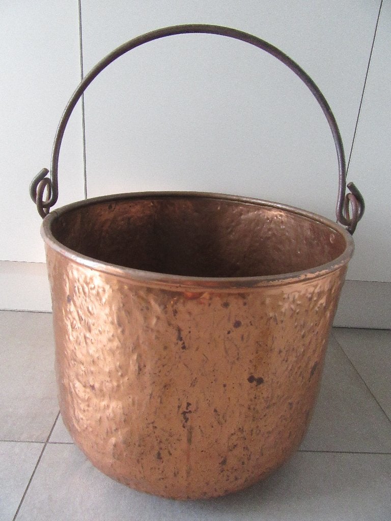 Grote koperen ketel, Ophalen, Vintage, Gebruikt, Overige materialen