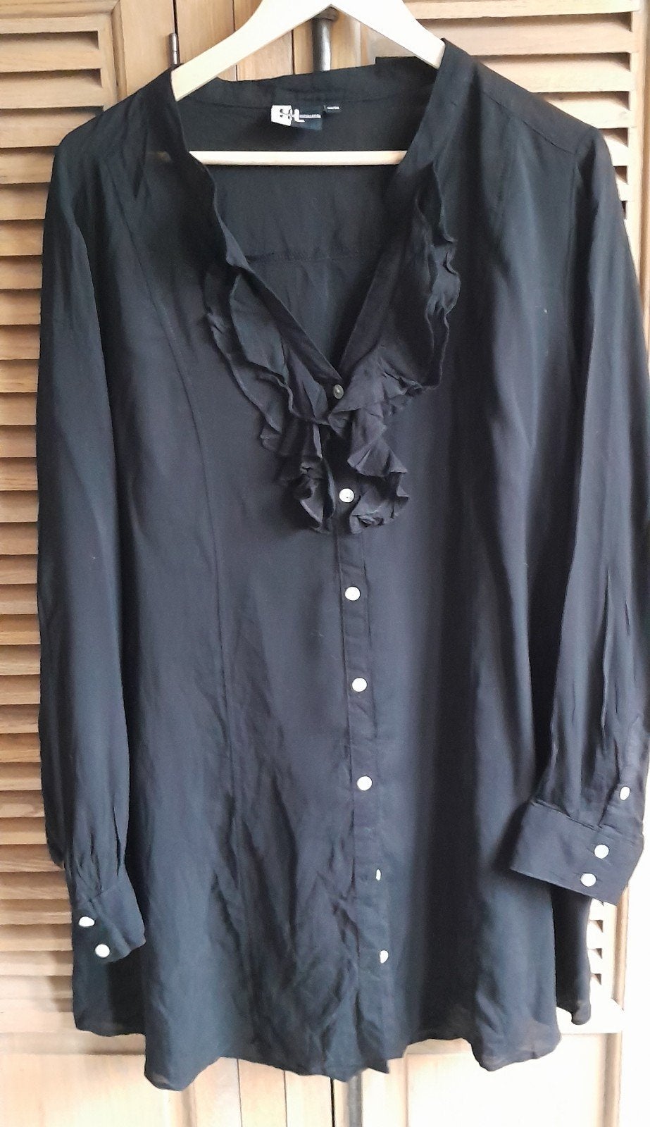 Prachtige blouse 48., Ophalen of Verzenden, Zo goed als nieuw, Zwart, Blouse of Tuniek