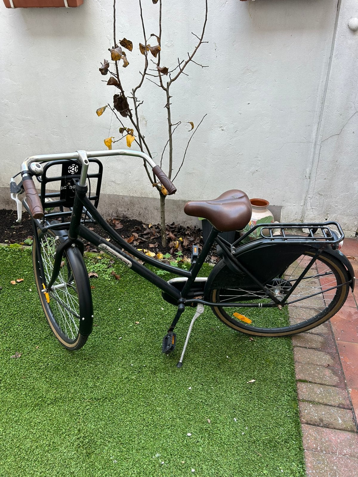 Popal meisjesfiets met mantje, Ophalen, Terugtraprem, 24 inch, Handrem