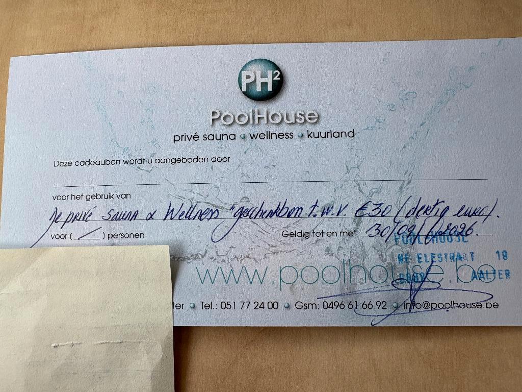 Poolhouse - privé sauna - wellness - kuurland, Tickets en Kaartjes, Drie personen of meer, Cadeaubon, Spa of Sauna