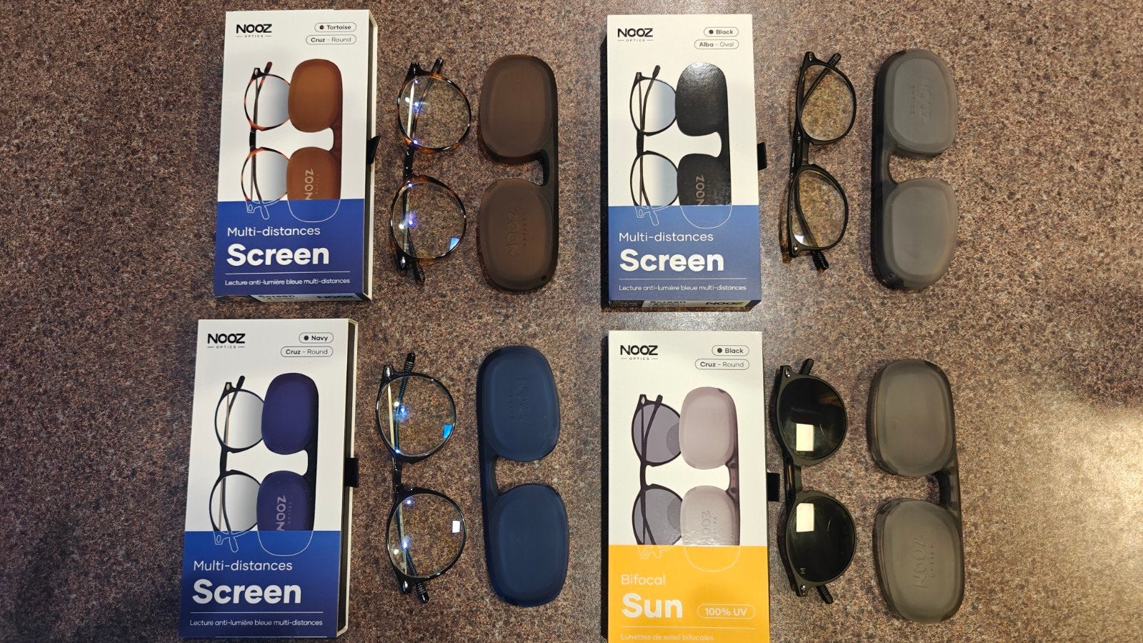 4  paires de lunettes Nooz multi distances, Handtassen en Accessoires, Ophalen of Verzenden, Gebruikt, Leesbril, Overige merken