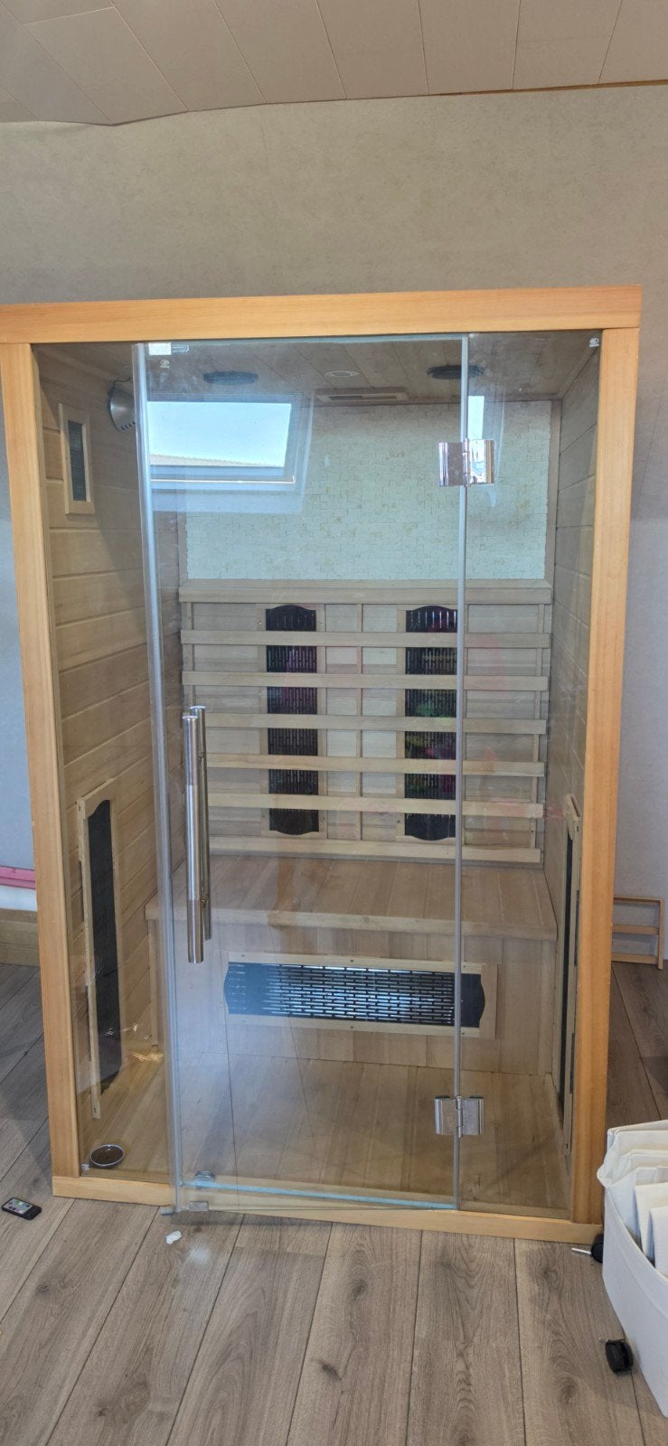 warmtesauna, Sports & Fitness, Enlèvement, Utilisé, Finlandais ou Traditionnel, Sauna complet