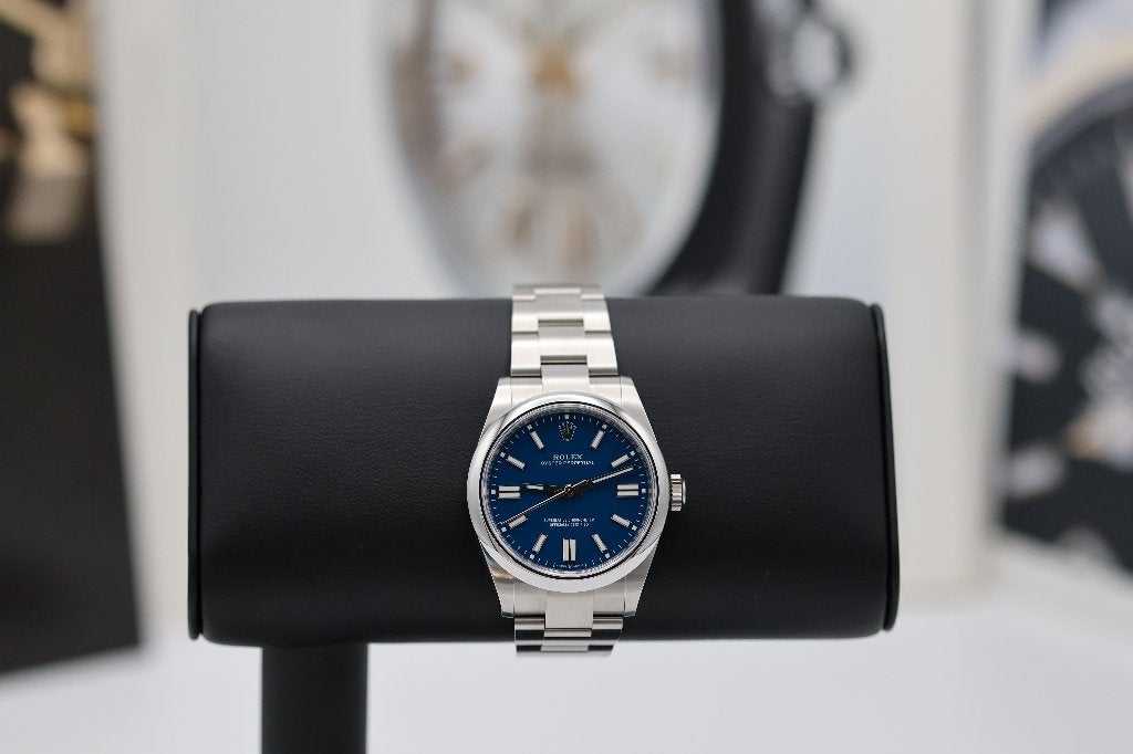 Rolex Oyster Perpetual 41 - Blauwe dial - Nieuw, Staal, Polshorloge, Nieuw, Ophalen of Verzenden