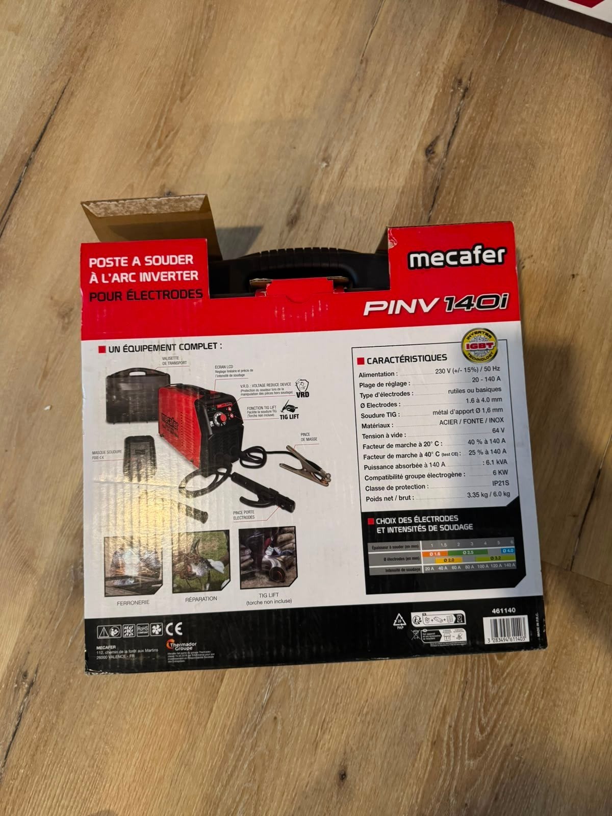 Poste à souder Mecafer PINV140 MMA / TIG LIFT – Neuf, Bricolage & Construction, Enlèvement