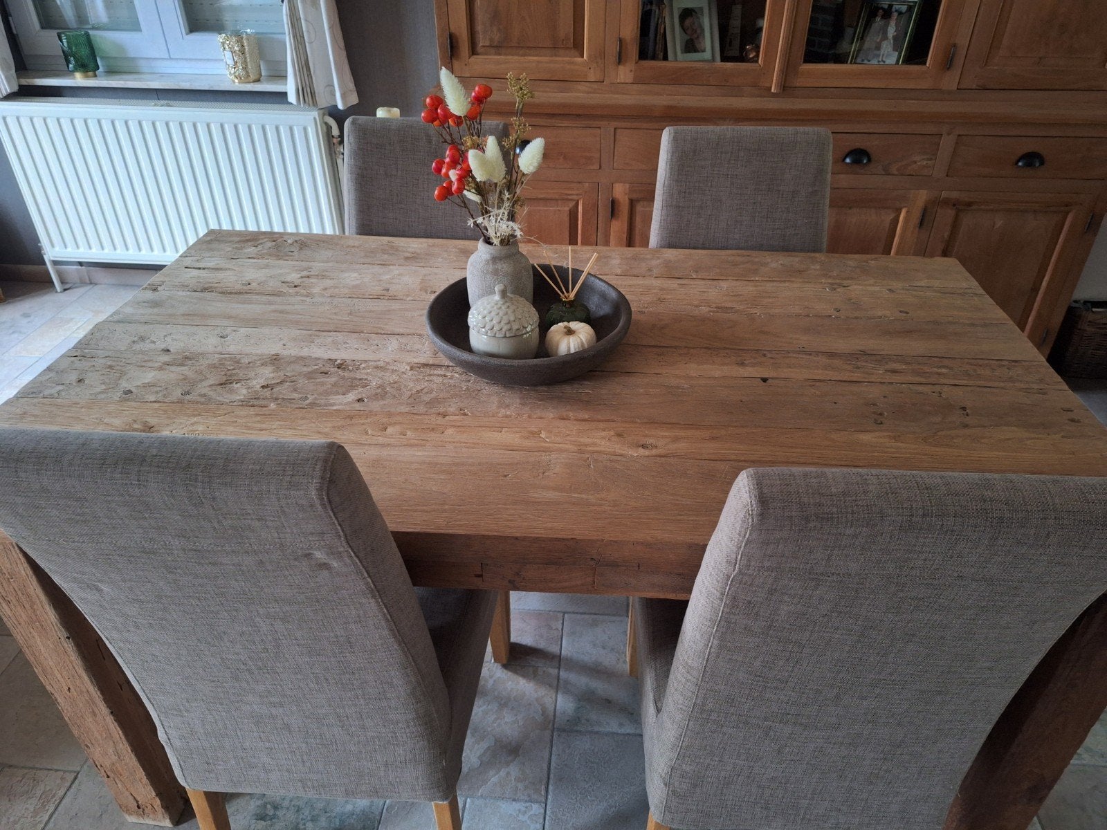 volle teak houten tafel met stoelen, Enlèvement