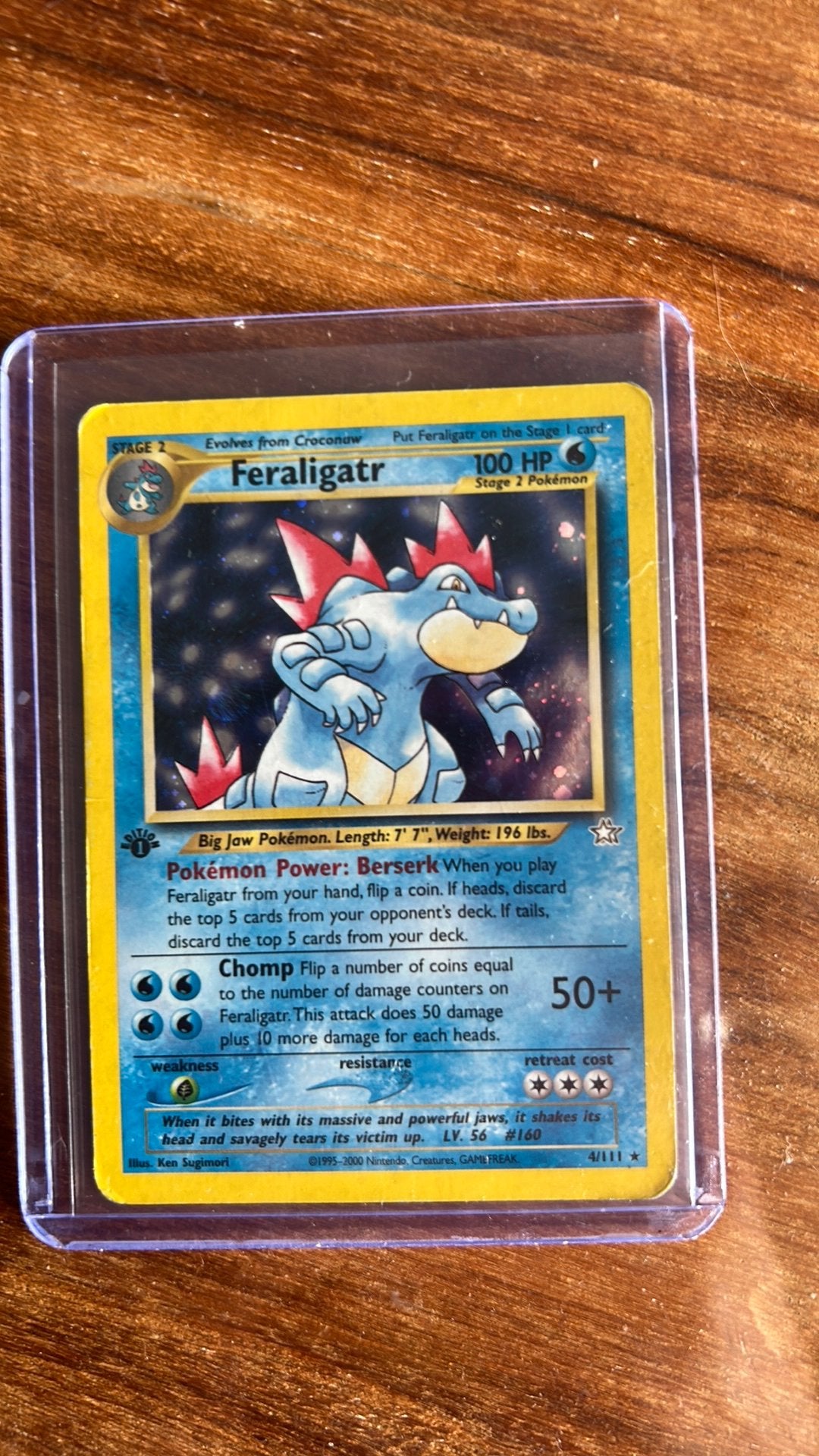 Pokemon kaart feraligatr 1st edition, Enlèvement ou Envoi, Utilisé