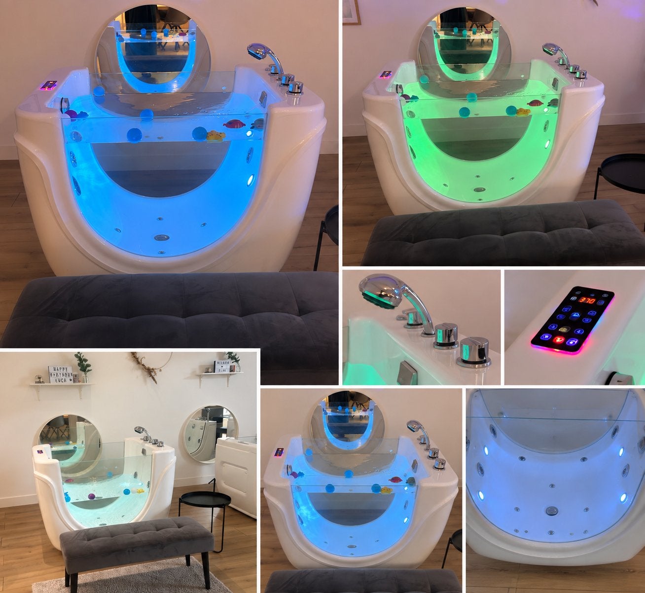 Baby Spa Bad / Hydromassagebad met LED-verlichting, Ophalen, Zo goed als nieuw