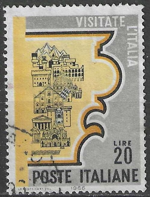 Italie 1966 - Yvert 952 - Tourisme en Italie (ST), Envoi, Affranchi