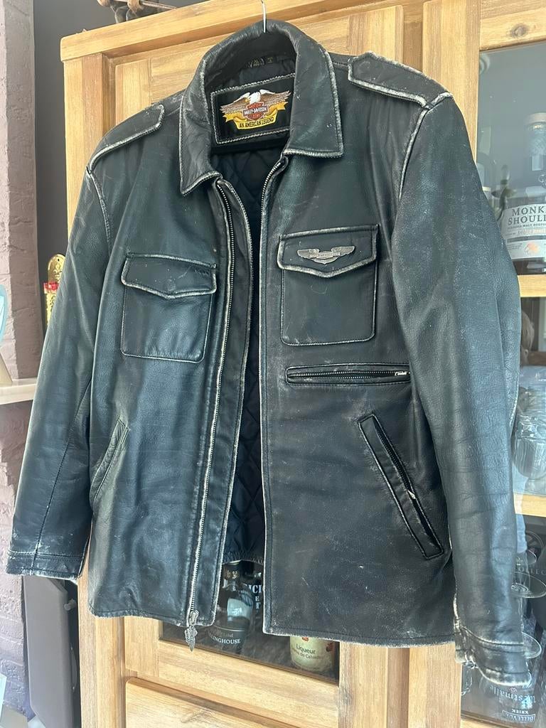 Vintage Harley Davidson leren Jacket XL, Motoren, Kleding | Motorkleding, Ophalen of Verzenden, Heren