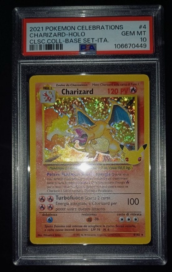 POKEMON CHARIZARD HOLO SET BASE CELEBRATIONS 4/102 ITA, Ophalen of Verzenden, Zo goed als nieuw