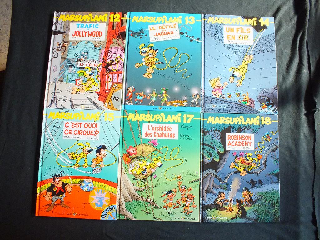 MARSUPILAMI (18 ALBUMS VAN 14 JAAR). MARSU-PRODUCTIES, Boeken, Complete serie of reeks, Ophalen of Verzenden, Zo goed als nieuw