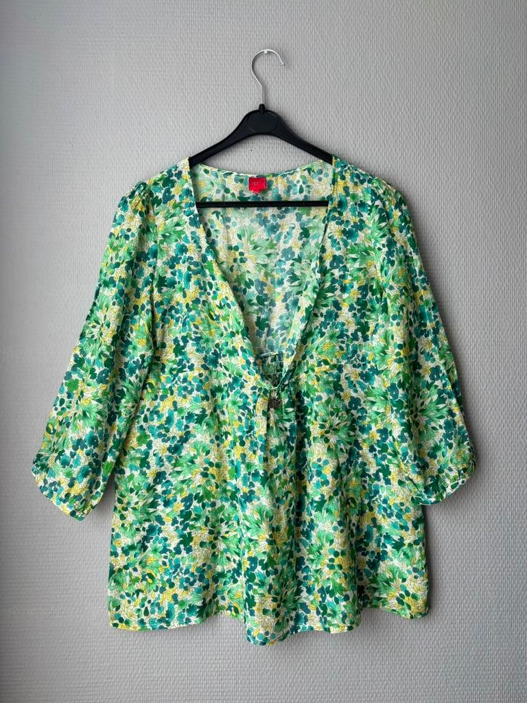 Jeff - Blouse coton et soie - XL, Envoi, Porté, Taille 46/48 (XL) ou plus grande, Vert